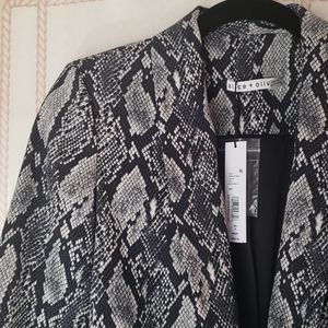 Alice+Olivia SnakeSkin Print Blazer